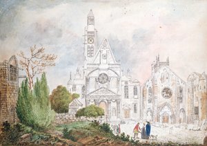 Facade of the Old Church of Saint-Genevieve and Saint-Etienne-du-Mont